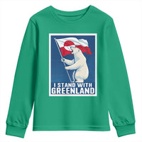 I Stand With Greenland Polar Bear Resist Youth Sweatshirt Vintage Patriotic Propaganda Sovereignty Protest