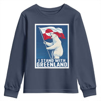 I Stand With Greenland Polar Bear Resist Youth Sweatshirt Vintage Patriotic Propaganda Sovereignty Protest