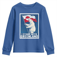 I Stand With Greenland Polar Bear Resist Youth Sweatshirt Vintage Patriotic Propaganda Sovereignty Protest