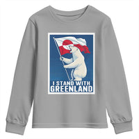 I Stand With Greenland Polar Bear Resist Youth Sweatshirt Vintage Patriotic Propaganda Sovereignty Protest