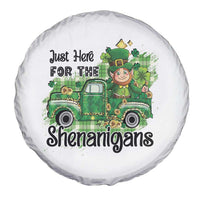 Funny St Patricks Day Spare Tire Cover Just Here For The Shenanigans Truck of Shamrock