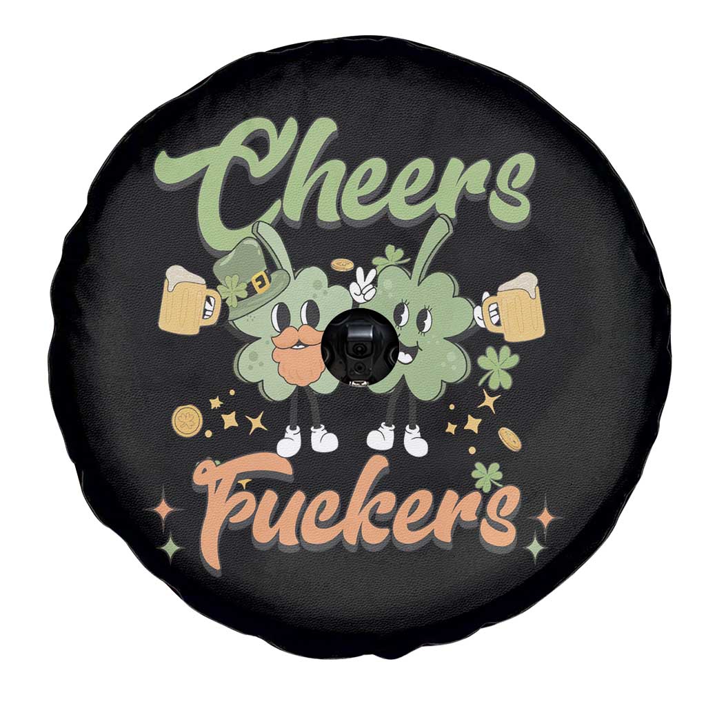 Funny St Patricks Day Drinking Spare Tire Cover Cheers Fuckers Shamrock Lucky Charm