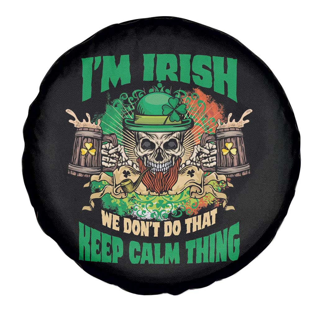 Irish Skull Spare Tire Cover I'm Irish We Don't Do That Keep Calm Thing St Patrick's Day Shamrock