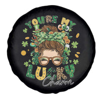 Funny St Patricks Day Spare Tire Cover You Are My Lucky Charm Shamrock Messy Bun