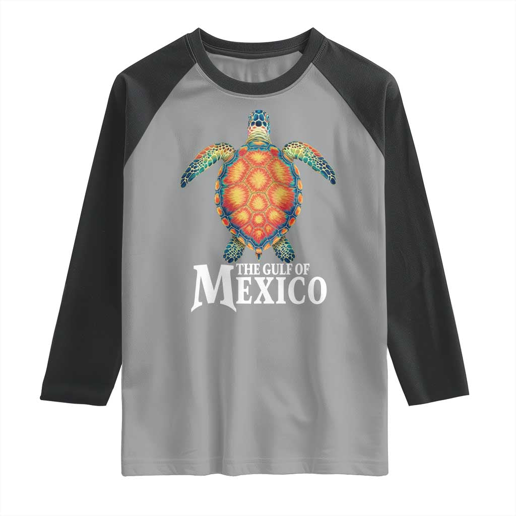 The Gulf Of Mexico Raglan Shirt Sea Turtle Graphic Forever Never Forget