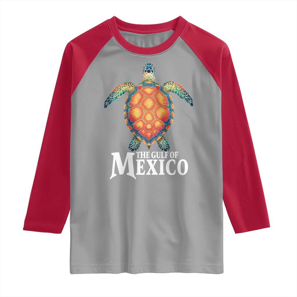 The Gulf Of Mexico Raglan Shirt Sea Turtle Graphic Forever Never Forget