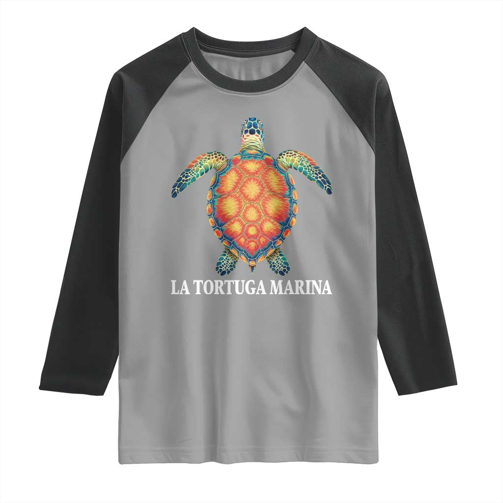 La Tortuga Marina Raglan Shirt Sea Turtle Gulf Of Mexico Forever