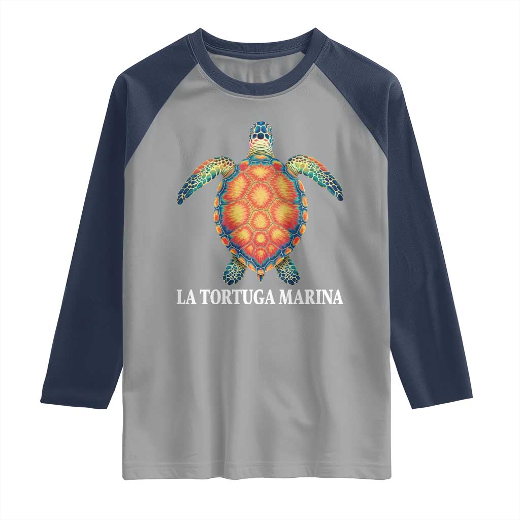 La Tortuga Marina Raglan Shirt Sea Turtle Gulf Of Mexico Forever