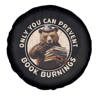 Funny Books Lover Bear Spare Tire Cover Only You Can Prevent Book Burnings