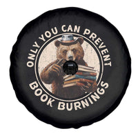 Funny Books Lover Bear Spare Tire Cover Only You Can Prevent Book Burnings