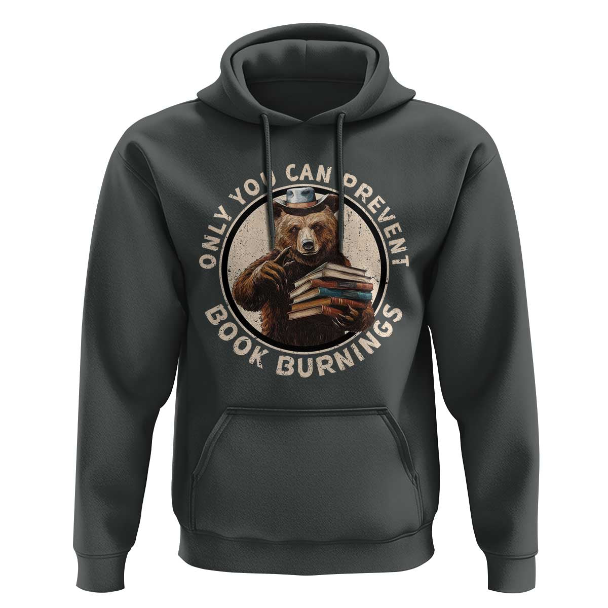 Funny Books Lover Bear Hoodie Only You Can Prevent Book Burnings