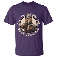 Funny Books Lover Bear T Shirt Only You Can Prevent Book Burnings