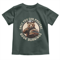 Funny Books Lover Bear Toddler T Shirt Only You Can Prevent Book Burnings