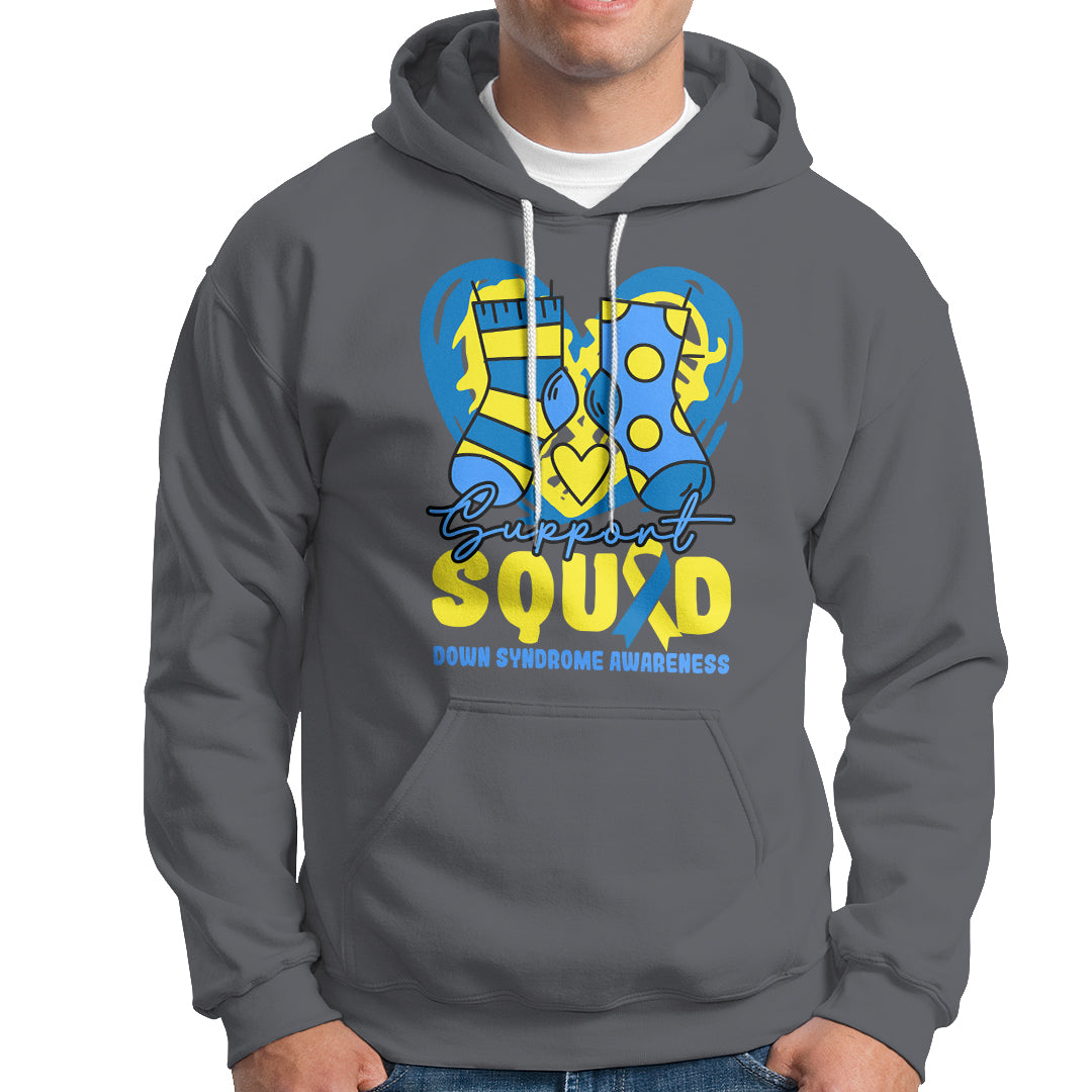 Support Squad Down Syndrome Awareness Blue & Yellow Socks Inspirational Trisomy 21 Extra Chromosome, Down Syndrome Shirt Hoodie - Wonder Print Shop