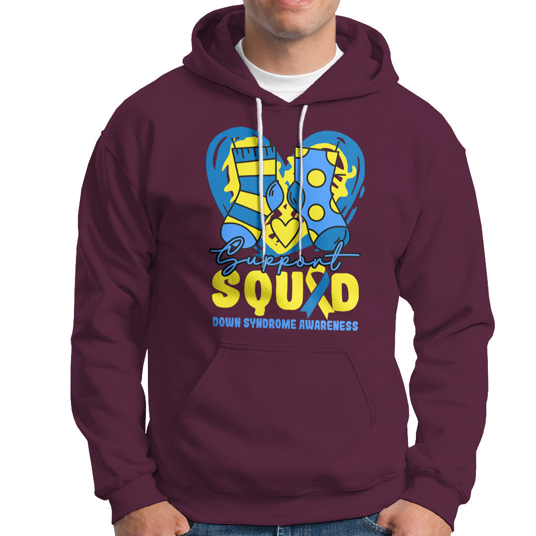 Support Squad Down Syndrome Awareness Blue & Yellow Socks Inspirational Trisomy 21 Extra Chromosome, Down Syndrome Shirt Hoodie - Wonder Print Shop