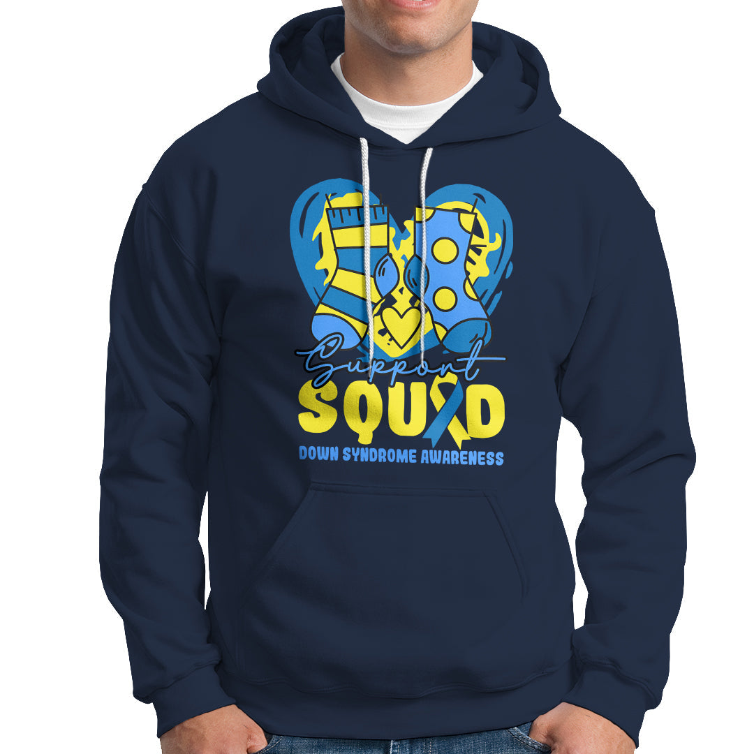Support Squad Down Syndrome Awareness Blue & Yellow Socks Inspirational Trisomy 21 Extra Chromosome, Down Syndrome Shirt Hoodie - Wonder Print Shop
