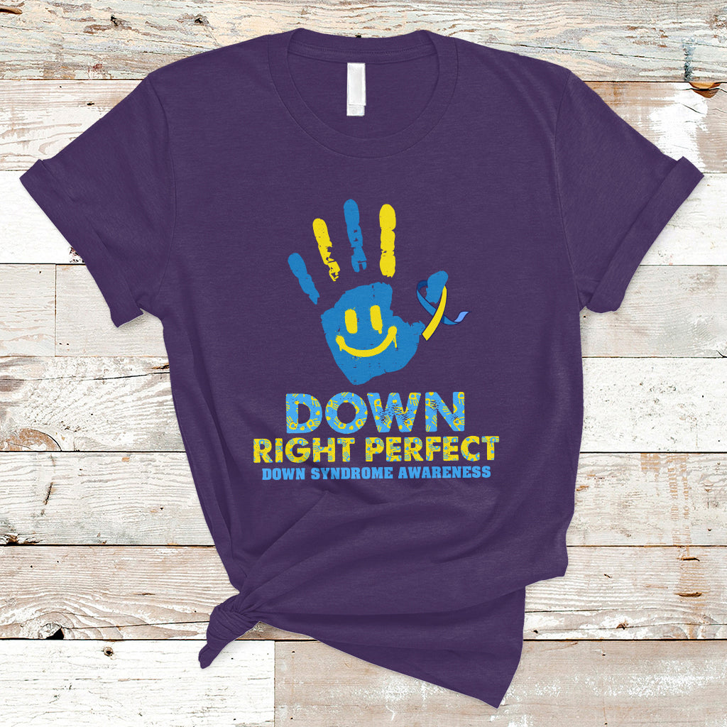 Down Right Perfect Down Syndrome Awareness Inspirational Trisomy 21 Extra Chromosome, Down Syndrome Shirt T Shirt - Wonder Print Shop