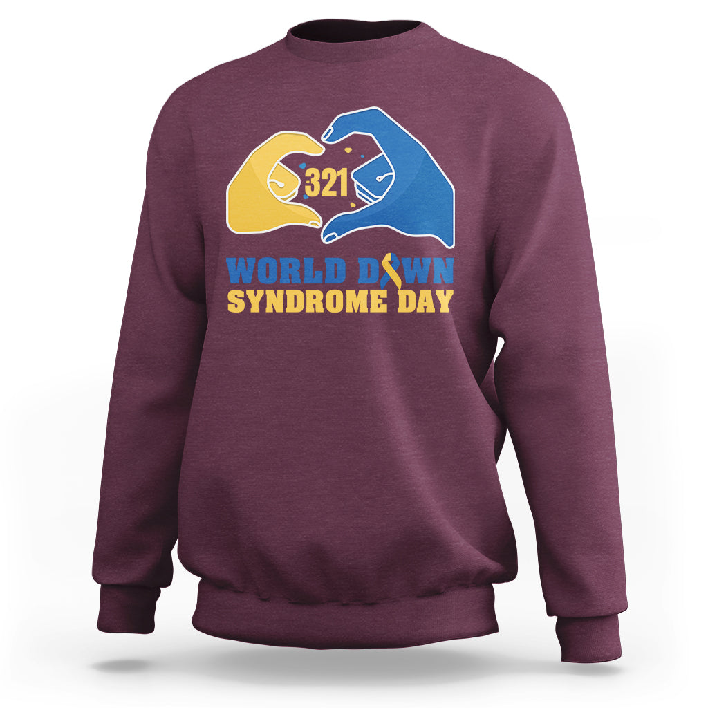 World Down Syndrome Day 321 Mar 21st Down Syndrome Awareness Ribbon Support Trisomy 21 Extra Chromosome, Down Syndrome Shirt Sweatshirt - Wonder Print Shop