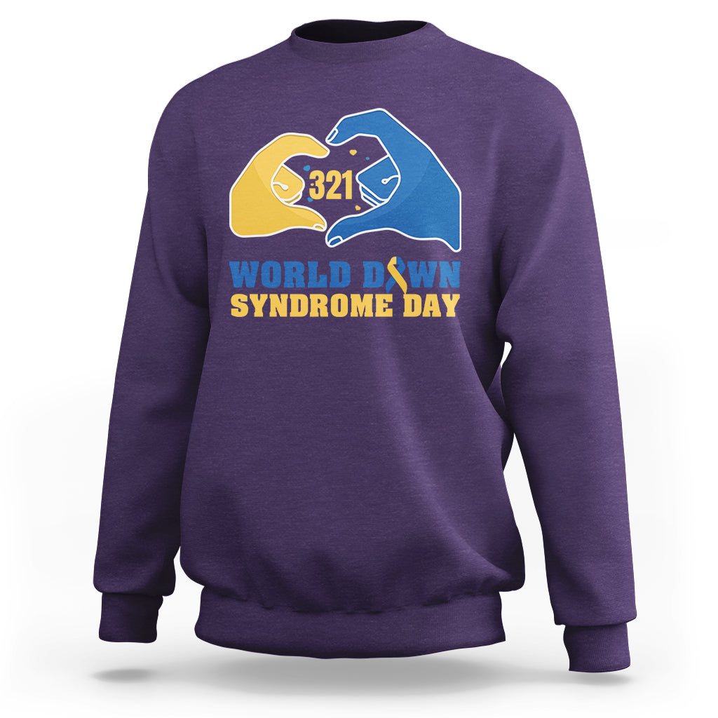 World Down Syndrome Day 321 Mar 21st Down Syndrome Awareness Ribbon Support Trisomy 21 Extra Chromosome, Down Syndrome Shirt Sweatshirt - Wonder Print Shop