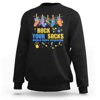 Rock Your Socks World Down Syndrome Awareness Inspirational Trisomy 21 Extra Chromosome, Down Syndrome Shirt Sweatshirt - Wonder Print Shop