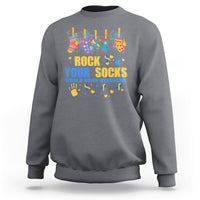 Rock Your Socks World Down Syndrome Awareness Inspirational Trisomy 21 Extra Chromosome, Down Syndrome Shirt Sweatshirt - Wonder Print Shop