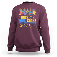 Rock Your Socks World Down Syndrome Awareness Inspirational Trisomy 21 Extra Chromosome, Down Syndrome Shirt Sweatshirt - Wonder Print Shop
