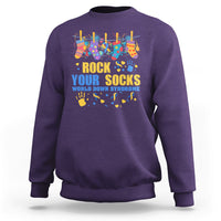 Rock Your Socks World Down Syndrome Awareness Inspirational Trisomy 21 Extra Chromosome, Down Syndrome Shirt Sweatshirt - Wonder Print Shop