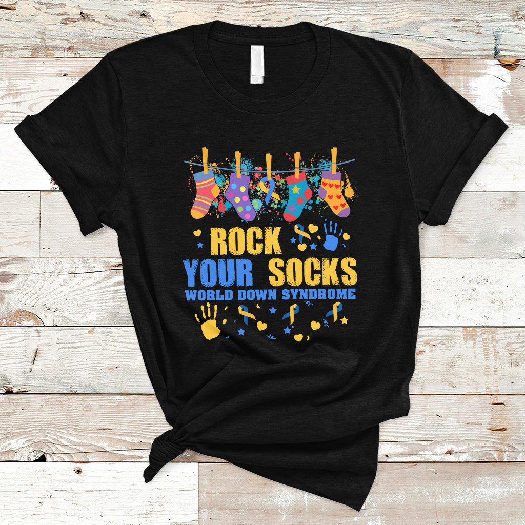 Rock Your Socks World Down Syndrome Awareness Inspirational Trisomy 21 Extra Chromosome, Down Syndrome Shirt T Shirt - Wonder Print Shop