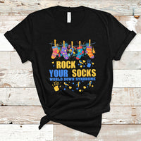 Rock Your Socks World Down Syndrome Awareness Inspirational Trisomy 21 Extra Chromosome, Down Syndrome Shirt T Shirt - Wonder Print Shop