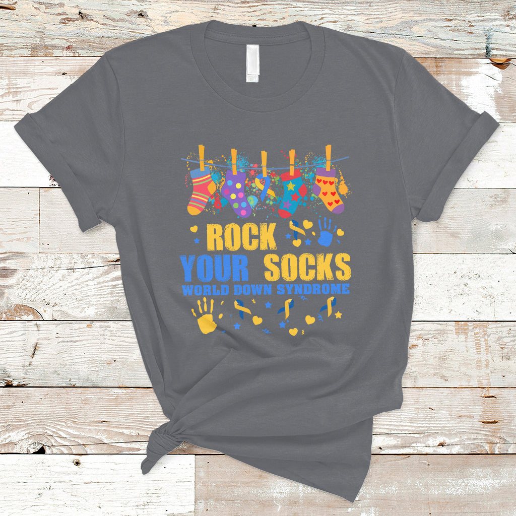 Rock Your Socks World Down Syndrome Awareness Inspirational Trisomy 21 Extra Chromosome, Down Syndrome Shirt T Shirt - Wonder Print Shop