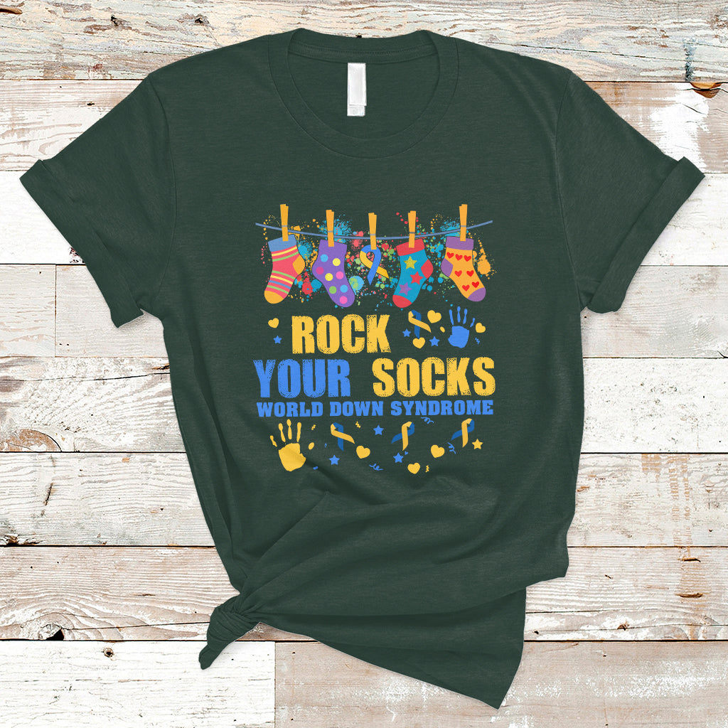 Rock Your Socks World Down Syndrome Awareness Inspirational Trisomy 21 Extra Chromosome, Down Syndrome Shirt T Shirt - Wonder Print Shop