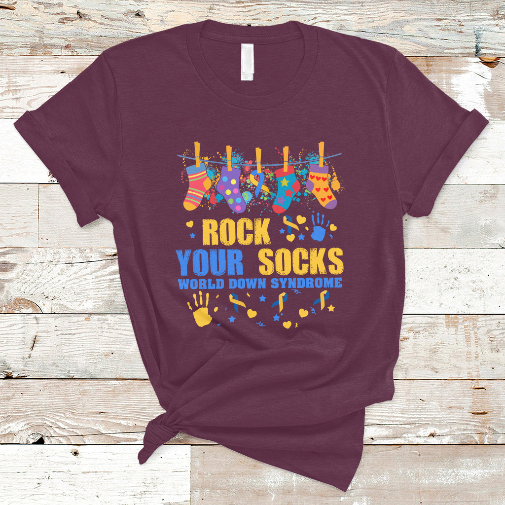 Rock Your Socks World Down Syndrome Awareness Inspirational Trisomy 21 Extra Chromosome, Down Syndrome Shirt T Shirt - Wonder Print Shop