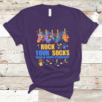 Rock Your Socks World Down Syndrome Awareness Inspirational Trisomy 21 Extra Chromosome, Down Syndrome Shirt T Shirt - Wonder Print Shop