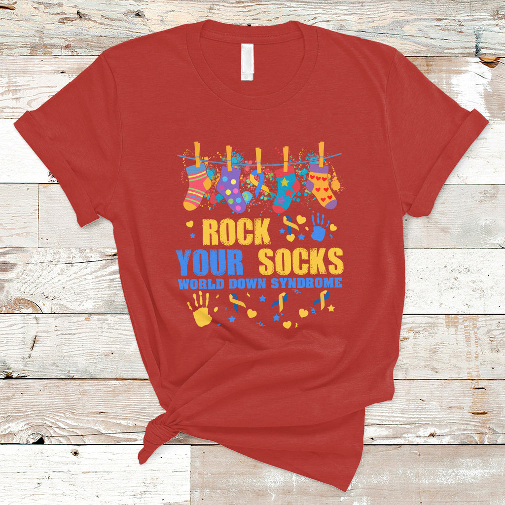 Rock Your Socks World Down Syndrome Awareness Inspirational Trisomy 21 Extra Chromosome, Down Syndrome Shirt T Shirt - Wonder Print Shop