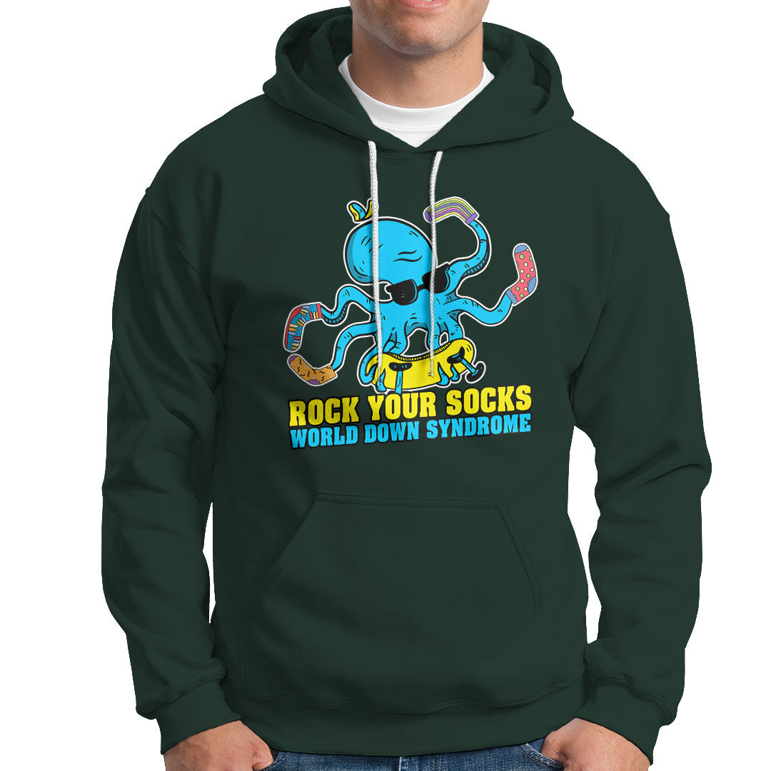 Rock Your Socks Funny Octopus World Down Syndrome Awareness Inspirational Trisomy 21 Extra Chromosome, Down Syndrome Shirt Hoodie - Wonder Print Shop