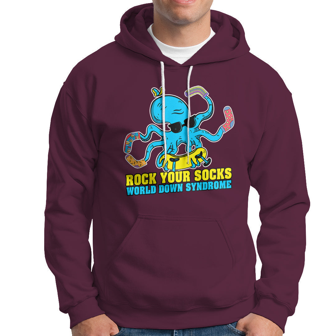 Rock Your Socks Funny Octopus World Down Syndrome Awareness Inspirational Trisomy 21 Extra Chromosome, Down Syndrome Shirt Hoodie - Wonder Print Shop