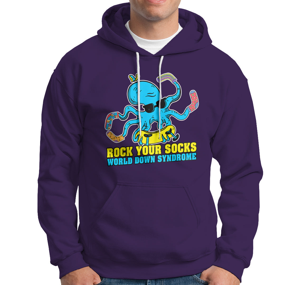 Rock Your Socks Funny Octopus World Down Syndrome Awareness Inspirational Trisomy 21 Extra Chromosome, Down Syndrome Shirt Hoodie - Wonder Print Shop