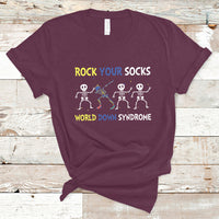 Rock Your Socks Funny Skeleton World Down Syndrome Awareness Inspirational Trisomy 21 Extra Chromosome, Down Syndrome Shirt T Shirt - Wonder Print Shop