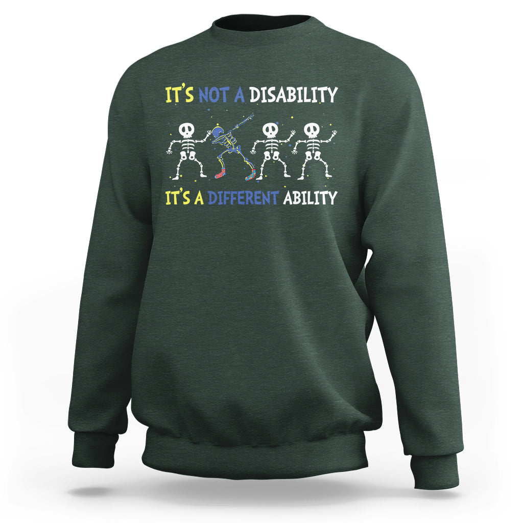 Down Syndrome It's Not A Disability It's A Different Ability Extra Trisomy 21 Extra Chromosome World Down Syndrome Day Sweatshirt - Wonder Print Shop