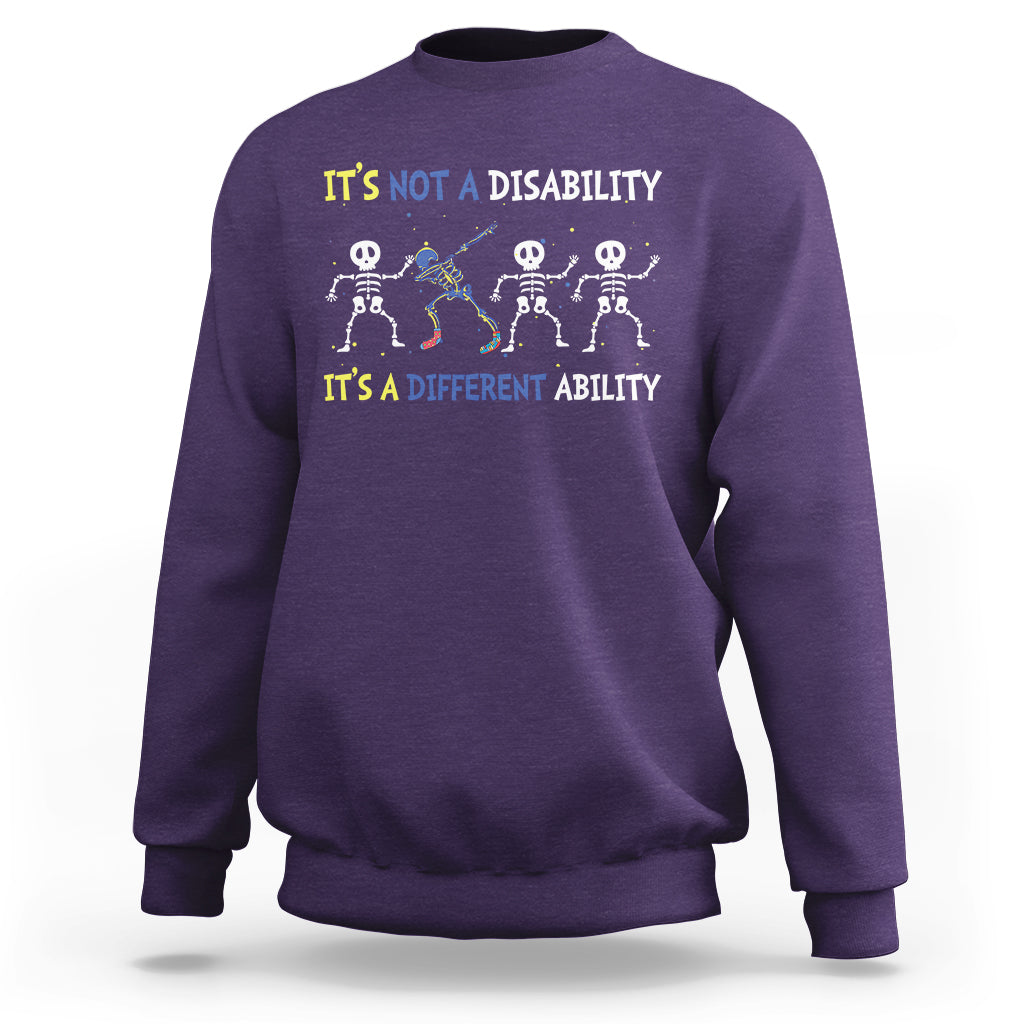 Down Syndrome It's Not A Disability It's A Different Ability Extra Trisomy 21 Extra Chromosome World Down Syndrome Day Sweatshirt - Wonder Print Shop