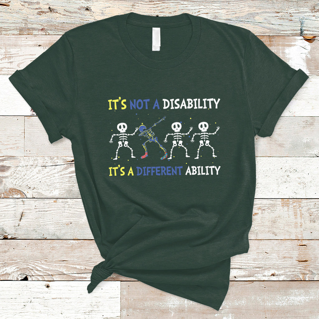 Down Syndrome It's Not A Disability It's A Different Ability Extra Trisomy 21 Extra Chromosome World Down Syndrome Day T Shirt - Wonder Print Shop