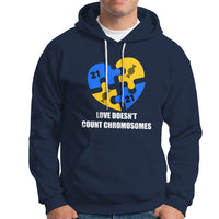 Love Doesn't Count Chromosomes Down Syndrome Awareness Inspirational, Trisomy 21 Extra Chromosome, Puzzle Piece Shirt, Down Syndrome Shirt Hoodie - Wonder Print Shop