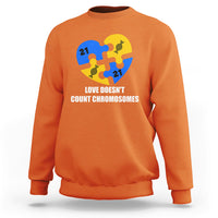Love Doesn't Count Chromosomes Down Syndrome Awareness Inspirational, Trisomy 21 Extra Chromosome, Puzzle Piece Shirt, Down Syndrome Shirt Sweatshirt - Wonder Print Shop