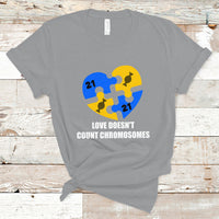 Love Doesn't Count Chromosomes Down Syndrome Awareness Inspirational, Trisomy 21 Extra Chromosome, Puzzle Piece Shirt, Down Syndrome Shirt T Shirt - Wonder Print Shop