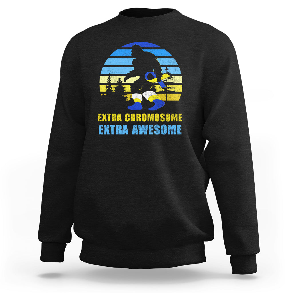 Extra Chromosome Extra Awesome Bigfoot Down Syndrome Awareness Inspirational Support Trisomy 21, Down Syndrome Shirt, Bigfoot Shirt Sweatshirt - Wonder Print Shop