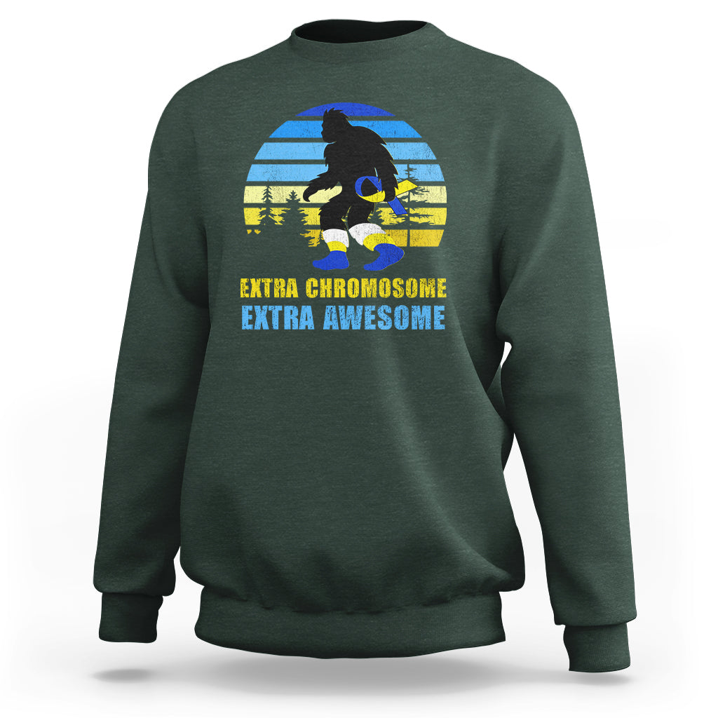Extra Chromosome Extra Awesome Bigfoot Down Syndrome Awareness Inspirational Support Trisomy 21, Down Syndrome Shirt, Bigfoot Shirt Sweatshirt - Wonder Print Shop