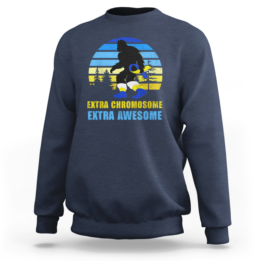 Extra Chromosome Extra Awesome Bigfoot Down Syndrome Awareness Inspirational Support Trisomy 21, Down Syndrome Shirt, Bigfoot Shirt Sweatshirt - Wonder Print Shop