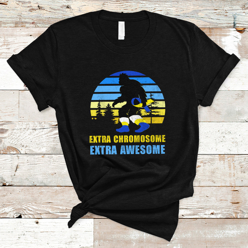 Extra Chromosome Extra Awesome Bigfoot Down Syndrome Awareness Inspirational Support Trisomy 21, Down Syndrome Shirt, Bigfoot Shirt T Shirt - Wonder Print Shop