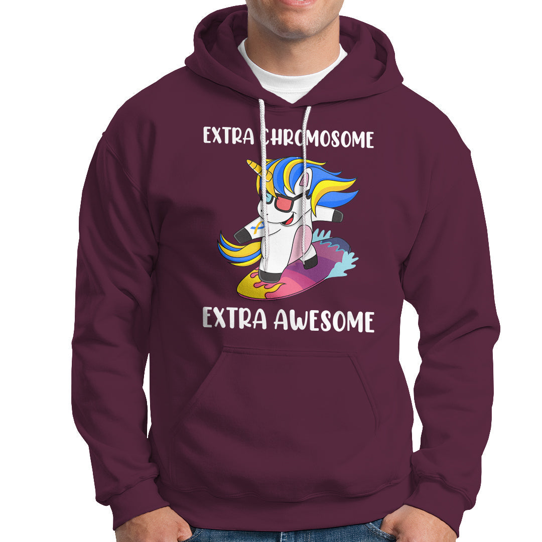 Extra Chromosome Extra Awesome Cute Unicorn Down Syndrome Awareness Support Trisomy 21, Down Syndrome Shirt, Unicorn Shirt Hoodie - Wonder Print Shop