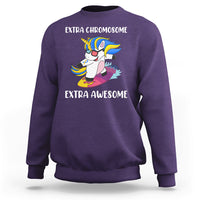 Extra Chromosome Extra Awesome Cute Unicorn Down Syndrome Awareness Support Trisomy 21, Down Syndrome Shirt, Unicorn Shirt Sweatshirt - Wonder Print Shop